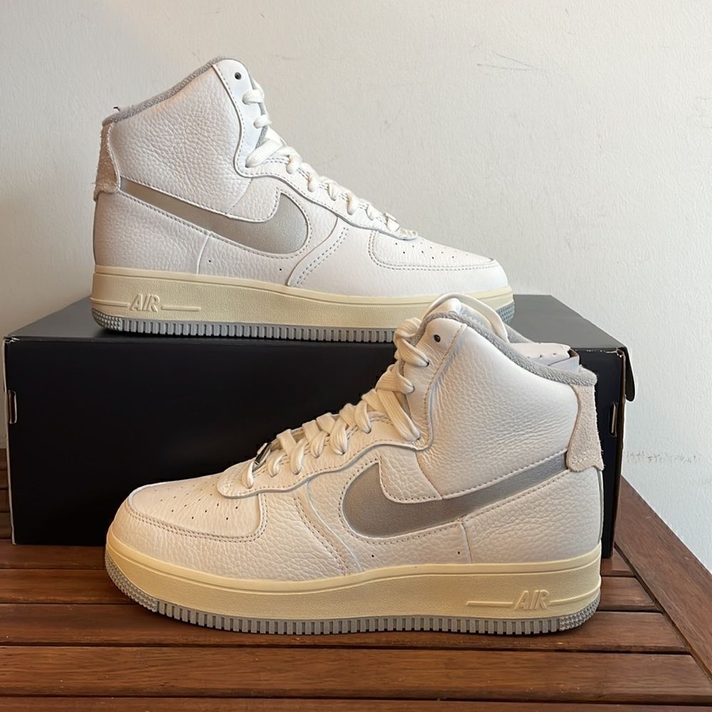 Nike Air Force 1 High Sculpt White Silver US Women 9/UK 6.5/EU 40.5(DC3590-101)
